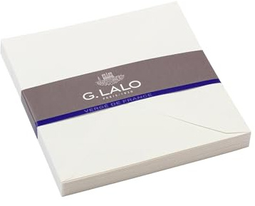 G.Lalo 22400L Umschläge Vergé de France gefüttert (perfekt für Ihre Einladungen, 16,5 x 16,5 cm, 25 Umschläge, 162 g) weiß