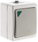Zenitech - Interruptor de Doble Pasada con Luz Indicadora - Instalación Superficial para Exterior - Impermeabilidad IP54 - Material Aislante No Propagador de Llama - Montaje Fácil - Gris Claro