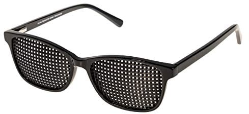VANLO Rasterbrille 425-ASP, schwarzer Acetat-Rahmen quadratischer Raster