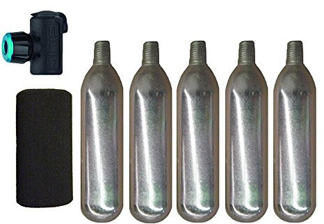 GIYO CO2 pump and grip plus 5 Gas 16g canisters cycle tyre inflator