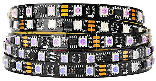 BTF-LIGHTING WS2811 RGB adressierbare Traum Farbe LED-Streifen 5m 60LEDs/m 20Pixels/m 300LEDs 100pixels IP30 Nicht wasserdicht Schwarz PCB Flexibel DC12V Lauflicht Effekt