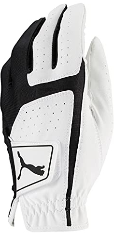 Puma Golf mâle 2018 pour Homme Flexlite Gant de Golf 2018 Flex Lite Gant (pour Homme, à Gauche, M/L, Blanc/Noir), Lumineux White-puma Noir, M/L
