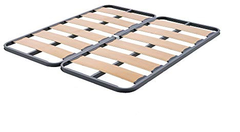 HOGAR24 Sommier à Lattes Larges renforcées avec Chevilles Anti-Bruit sans Pieds (180 x 190 cm) (2 sommiers de 90 cm avec Pinces)