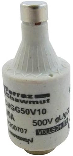 Mersen 10A D-Sicherungseinsatz DII 10Stk. (rot, 500V, CE, DIN, Durchsteckmontage, DllGG50V10)