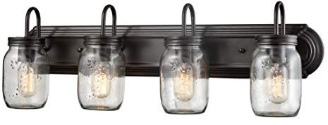 EUL Vintage Klarglas Wandleuchter Mutil-Light Badezimmerleuchte industriell 4-Light farblos