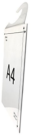 Porte-affichette A4 vertical pour rétroviseur/P.L.V auto, 21x29,7 cm, polycarbonate transparent