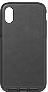 Tech21 Protective Apple iPhone X/XS Case Slim Back Cover - Evo Luxe Faux Leather - Black