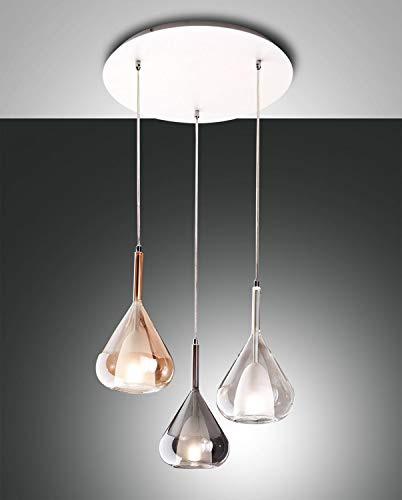 FABAS 3481-47-297 SOSPENSION GLAS BOROSILIKON 3 LEUCHTE E27 3x40W
