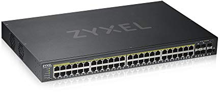 Zyxel Commutateur Ethernet à 48 ports Gigabit | PoE+ Budget d’Alimentation de 375 W | 4 ports Combinés Gigabit | 2 ports SFP | Mode Hybride Nebula Cloud [GS1920-48HPv2]