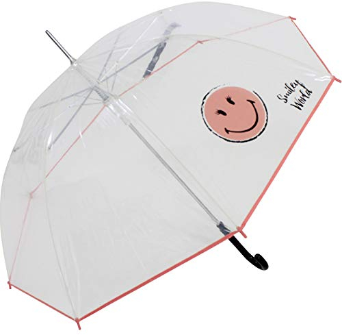 Smiley World Stockschirm Automatik Transparent - Rosa