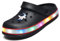 VIYEAR Kinder Jungen Mädchen LED Clogs Süß Leicht Sommer Slipper Garten Strand Sandalen, Black, 27 EU