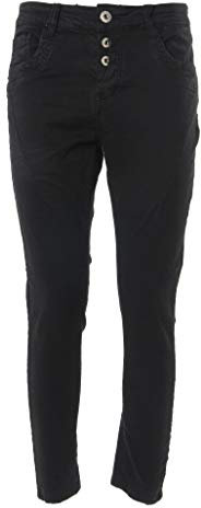 JOPHY & CO. Pantalon femme avec cinq poches en coton élastique (code 1372), Noir , M