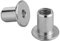 HEXATON Écrous de douille avec douille hexagonale à tête plate - M8 x 19 x 16 mm - Lot de 100 pièces - Acier en zinc blanc