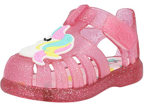 Igor Tobby Unicorn - Sandali in PVC trasparente glitterato, Glitter Rosa Fucsia Trasparente, 20 EU