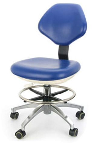 Dentalhocker Zahnarztstuhl verstellbar PU-Leder Arzt Rollhocker (blau)