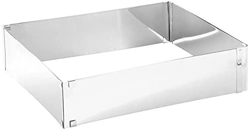 Rosenstein & Söhne Tortenring eckig: Edelstahl-Backrahmen, rechteckig, verstellbar auf maximal 47 x 38 cm (Backrahmen eckig verstellbar, Tortenring, rechteckiger)