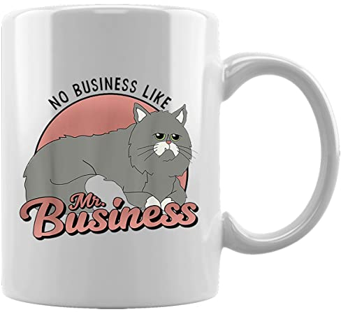 No Business Like Mr. Business Fat Cat Keramikbecher Weißes Kaffee Tee Wasser Tasse Büro Home Ceramic White Mug Cup