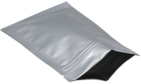 WACCOMT Pack Bolsas planas de tereftalato de polietileno con cierre de cremallera, para almacenamiento de alimentos, bolsas de aluminio de color plateado (100, 10 x 15 cm)