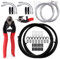 Glarks Kit de 73 boîtiers de câble de frein de vélo comprenant une ligne de frein de vélo, un tuyau de guidage de câble et un tuyau, un boîtier de câble et un coupe-câble pour vélo de route et VTT