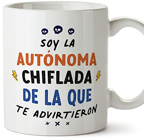 MUGFFINS Tazas para AUTÓNOMA mujer - En Español - Todos te advirtieron - 11 oz / 330 ml - Regalo original y divertido