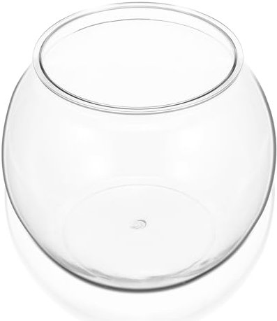VILLCASE Aquarium Small Fish Tank, Plastic Fish Bowl, PET Clear Round Round Bowl Terrarium, Desktop Fish Tank Golden Fish Tank for Home Decor (8.06X7.07inch) Fruit Bowl Fruit Bowl