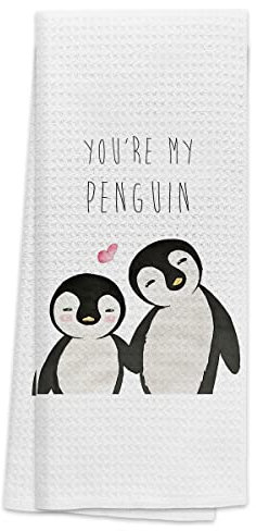 TUNW You're My Penguin weiche und saugfähige Badezimmer-Küchentücher, niedliche Pinguin-Handtücher, Geschirrtücher, Strandtücher, 40.6x61 cm, Geschenke für Pinguin-Liebhaber, Mädchen, Liebesgeschenke