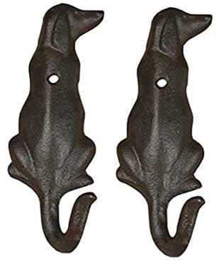 Kassbest Retro Creative Dog-Shaped Cast Iron Coat & Hat Hooks - Wall Mounted 2 Pack