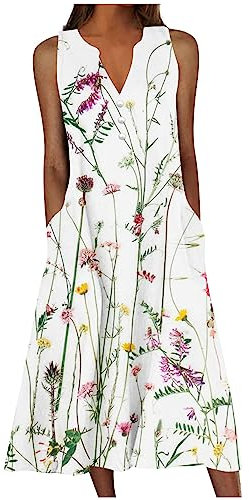 AMhomely Summer Dresses for Women 2023, Women Summer Style Feminino Vestido T-Shirt Cotton Casual Plus Size Ladies Dresses