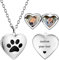 Dog Paw Custom Necklace Personalised Heart Locket Necklace That Holds Pictures Custom Your Photo Text for Lover