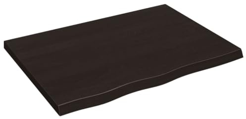 vidaXL Wandregal Dunkelbraun 80x60x(2-4) cm Massivholz Eiche Behandelt