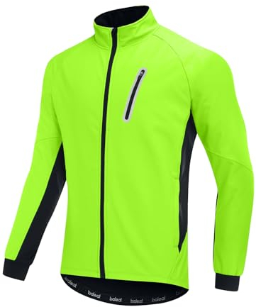 baleaf Herren Winter Radfahren Jacken Thermische Laufjacke Softshell Mounatin Fahrrad Radfahren Fahrrad Kaltes Wetter Taschen Grün 2XL