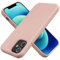 TAXXOE Silicone Case Compatible with iPhone 12 Case/12 pro case Soft Ultra Slim Protective Shockproof Liquid Silicone Phone Case,Anti-Scratch Microfiber Lining, 6.1 Pastel Pink