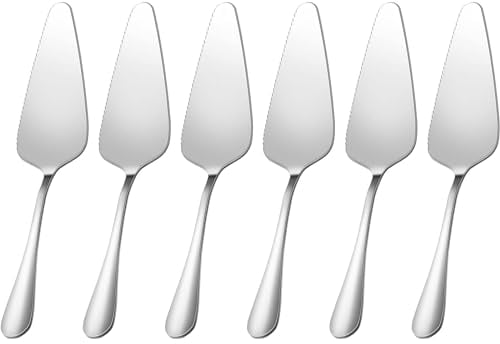 tiokin Cake Pie Servers Set,Stainless Steel Cake Slicer Server,Cake Cutter with Serrated Edges for Kitchens Restaurants Brithday Parties Set of 6