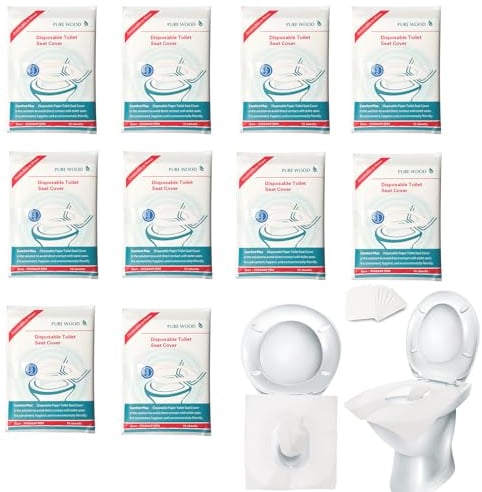 10 Confezioni da 100 PZ Copriwater Usa e Getta,Copri WC Usa e Getta Biodegradabili per Adulti e Bambini,Portatili Solubile in Acqua Usa e Getta da WC Gabinetto Toilette per Viaggi Campeggio