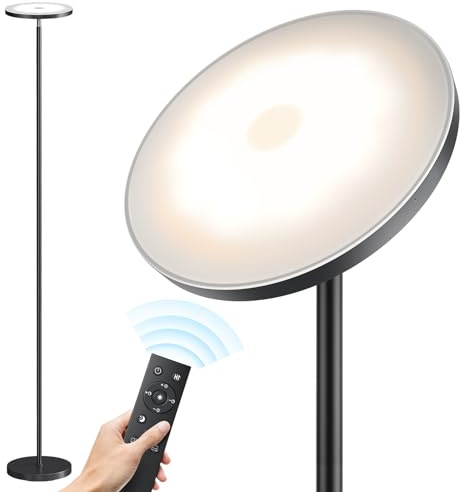 SUNMORY Floor Lamps for Living Room, 32W/3000LM Super Bright LED Floor Lamp with Remote Control, 69 Tall Standing Lamp with Stepless Dimmable, Modern Torchiere Corner Lamp for Bedroom, Office