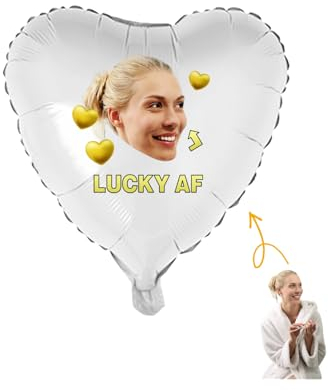 Helium Luftballons mit Foto, Stück OXYEFEI Personalisierte Ballon Herz 13 Farben Herzballon Weiss 45cm Geburtstag Herz Luftballon Heliumgefüllt für Party Dekoration Hochzeit Weihnachten