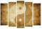 AREDE 5er Set Wandkunst Gemälde Bild Poster  Ying und Yang Vintage-Kunst | 120 x 80 cm | Wandbilder Wanddekoration Home Office Wohnzimmer Schlafzimmer Dekoration | Fertig zum Aufhängen