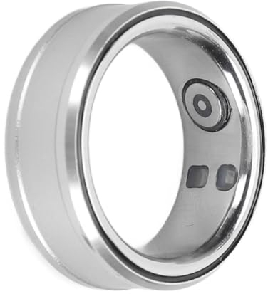 ciciglow Smart Ring, BT 5.1 NFC Smart Ring Health Tracker Schlafkörpertemperaturüberwachung Schrittzähler, Intelligentes Tragbares Gerät, Bluetooth-Fernbedienung Page Turner (SILVER)