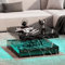 KEEPREAPER Couchtisch Wohnzimmertisch schwarz Hochglanz, Sofatisch mit LED Beleuchtung modern für Wohnzimmer, 78 x 78 x 40cm (Schwarz-Marmoreffekt-CT04)