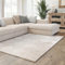 Interiyou Teppich Wohnzimmer Cannes - 200x300 cm Creme - Für Schlafzimmer, Esszimmer, Kinderzimmer - Kurzflorteppich skandinavisches Boho Muster - Hoch-Tief Effekt - Flach mit Geometrischem Muster