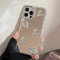 ZTOFERA Case for iPhone 11, Cute Silver 3D Love Heart Clear Makeup Mirror Case, Flexible Shockproof Anti-Scratch Protective Cover for iPhone 11 6.1- 5 Hearts
