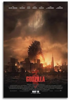 TRXU Godzilla 1 Poster, Filmposter für Schlafzimmer, ästhetisches Poster, dekorative Malerei, Leinwand, Wandkunst, Wohnzimmer, Poster, Schlafzimmermalerei, 30 x 45 cm, ungerahmt, 1 Stück