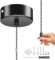 WUISOLQP Bathroom Light Pull Cord Switch Chrome Round Light Switch Ceiling Light Top Mounted Chrome Chain Fitting Kit Pendant Light 150cm Cord Pull String for Bathroom Chandeliers Accessories Black