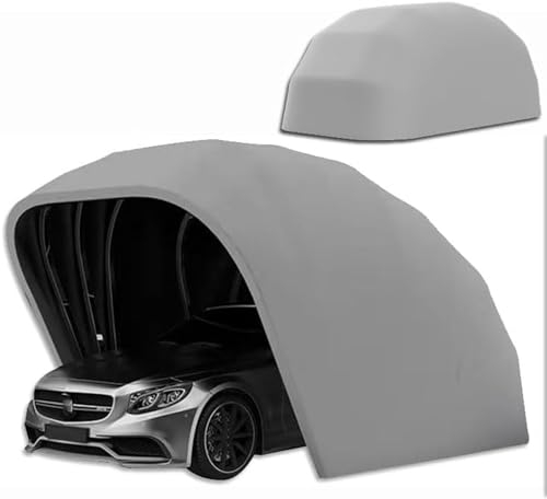 sjdoPulse Outdoor Heavy Duty Car Tent, Portable Garage Canopy, Metal Garage Car Shelter Shade, for Motorcycle, Boat, and Garden Tools,Green,Manual