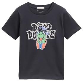 TOM TAILOR Kinder T-Shirt mit Print, Heavy Black, 140