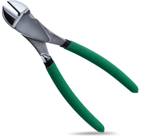 INJOYTEC Diagonal Cutters 8-Inch Chrome Pliers with Angled Head for Cutting Electrical Wires
