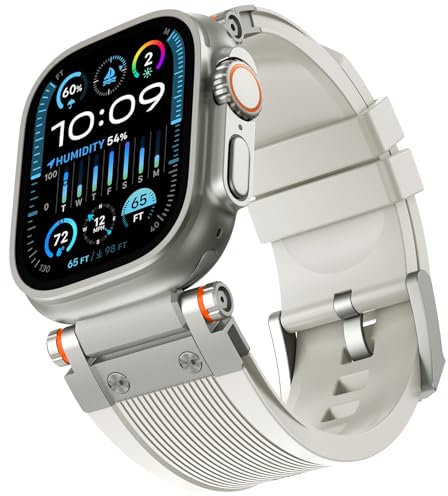 Bracelet en Silicone pour Apple Watch Ultra 2 49mm, Bracelet de Remplacement Sportif Compatible avec iWatch Series 10 9 8 7 6 5 4 3 2 1 (46mm 45mm 44mm 42mm)