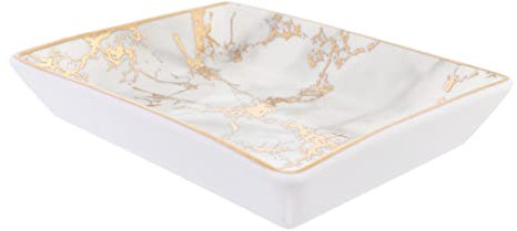 FRCOLOR Plateau à Bijoux Céramique Marbrée Petite Coupelle Décorative Pour Rangement Boucles Oreilles Et Bagues Accessoire Cadeau Mariage Anniversaire