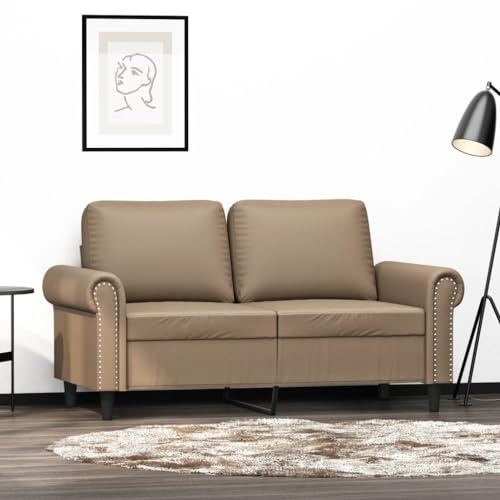 YuuSsea 2-Sitzer-Sofa Cappuccino-Braun 120 cm Kunstleder, Robustes Metallgestell, Bequeme Polsterung für Wohnzimmer, Langlebig