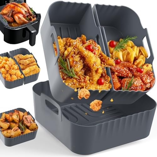 3 Stück Airfryer Silikonform für Heißluftfritteuse, 5,5L Air fryer Zubehör